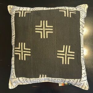 Authentic, handmade, Mudcloth pillow.